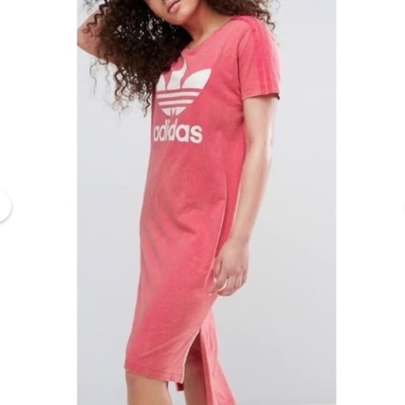 ADIDAS | Originals Ocean Elements Washed Stonewash Pink Tee Dress Size Medium - Picture 7 of 7